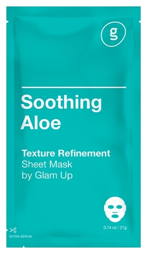 Маска для лица тканевая с экстрактом алоэ Успокаивающая  Glam Up