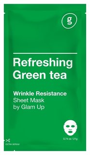 Маска для лица тканевая с экстрактом зеленого чая Освежающая Glam Up
