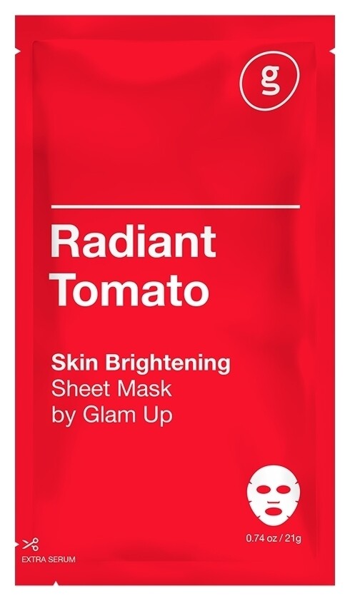 Маска для лица тканевая с экстрактом томата Сияющая Glam Up