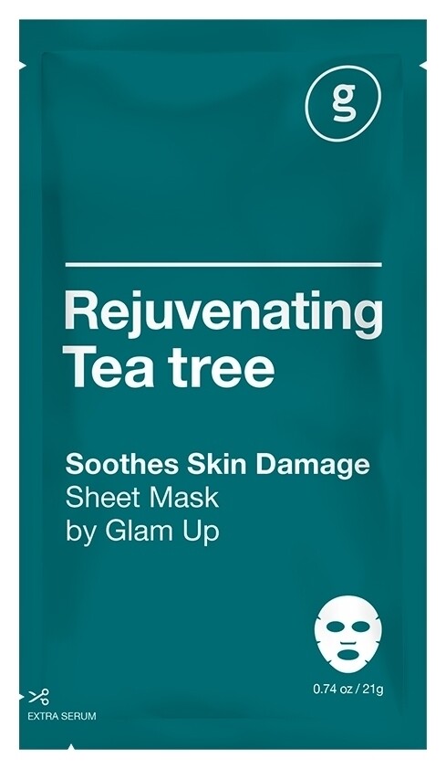 Маска для лица тканевая с экстрактом чайного дерева Омолаживающая  Glam Up
