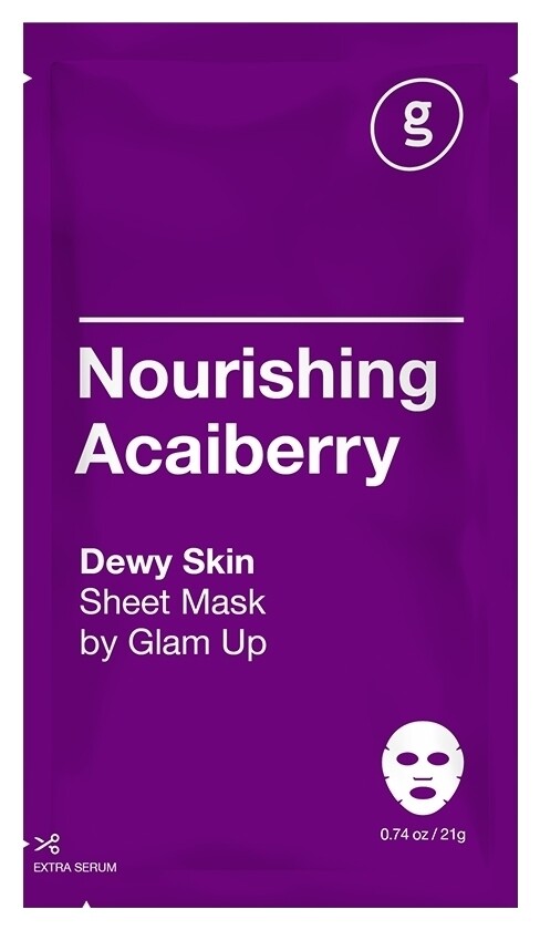 Маска для лица тканевая с экстрактом ягод асаи Питательная Glam Up