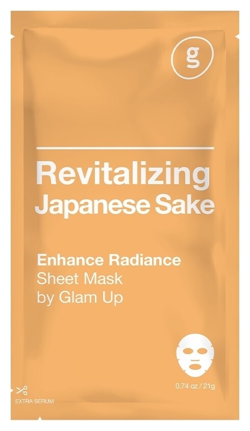 Маска для лица тканевая с экстрактом японского саке Восстанавливающая  Glam Up