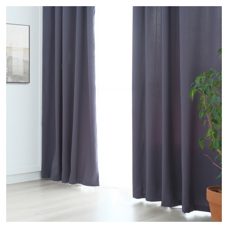 Штора портьерная "Этель" ширина 200 см, высота 250 см, цвет серый, матовая  Этель