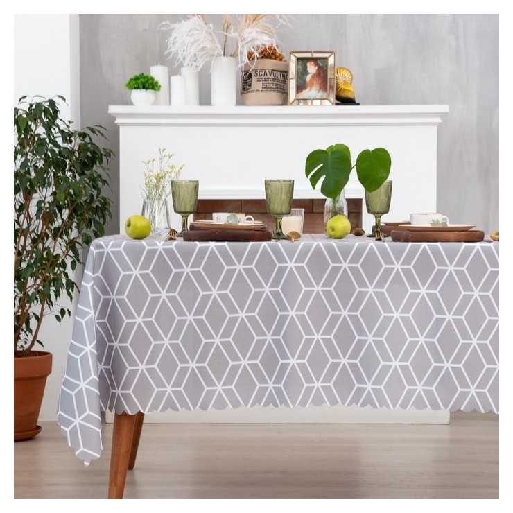 

Скатерть доляна Hexagon 145х220 см, 100% п/э