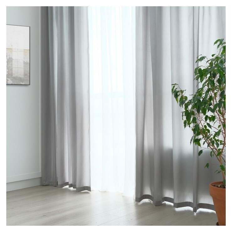 Штора портьерная "Этель" ширина 135 см, высота 250 см, цвет хром  Этель