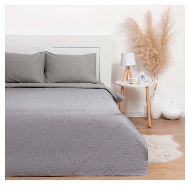 

Покрывало Lovelife евро макси 240х210±5 см, цвет серый, микрофайбер, 100% п/э