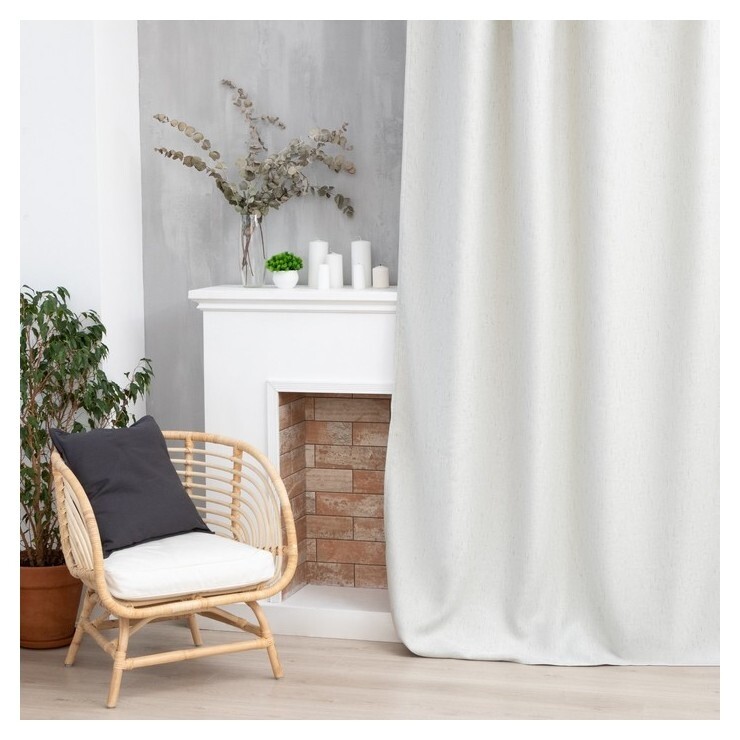 Штора портьерная этель «Классика» цвет светло серый, на шторн.ленте 250х265 см,100% п/э  Этель