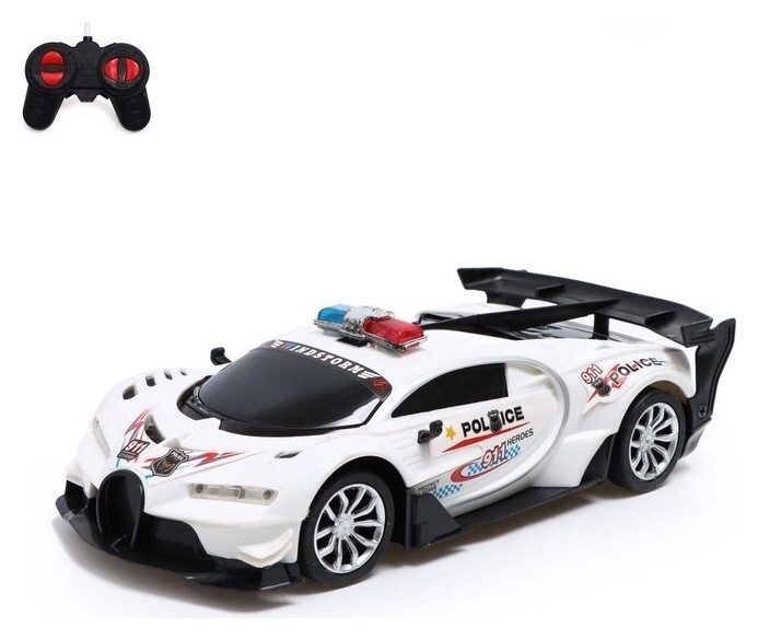 Машина радиоуправляемая «Полиция», работает от батареек, цвет белый  