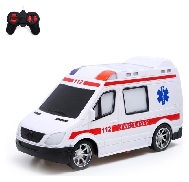 Машина радиоуправляемая «Скорая помощь», свет, работает от батареек  