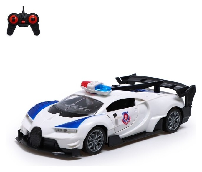 Машина радиоуправляемая «Полиция», свет, открываются двери, работает от батареек 