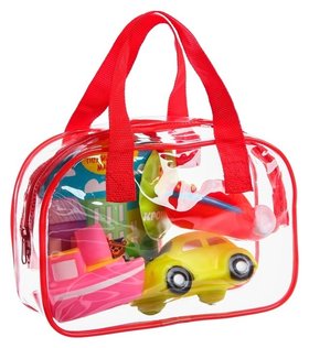 Развивающий набор «Транспорт», книжка, 3 игрушки пвх, в сумке 