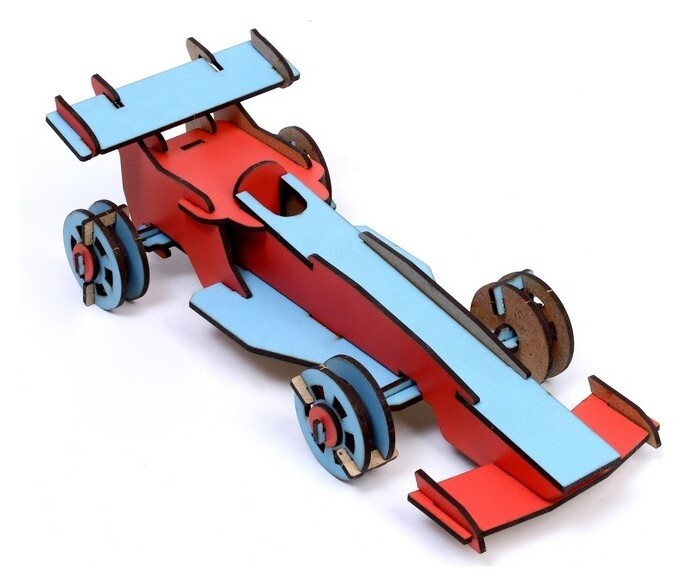 Сборная модель - спорткар «Гоночный болид формула-1» цветной Большой слон