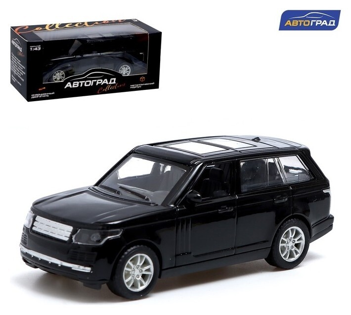 Машина металлическая «Джип», инерционная, масштаб 1:43, цвет чёрный  Автоград