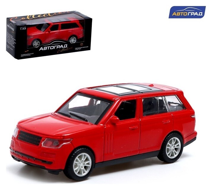 Машина металлическая «Джип», инерционная, масштаб 1:43, цвет красный  Автоград