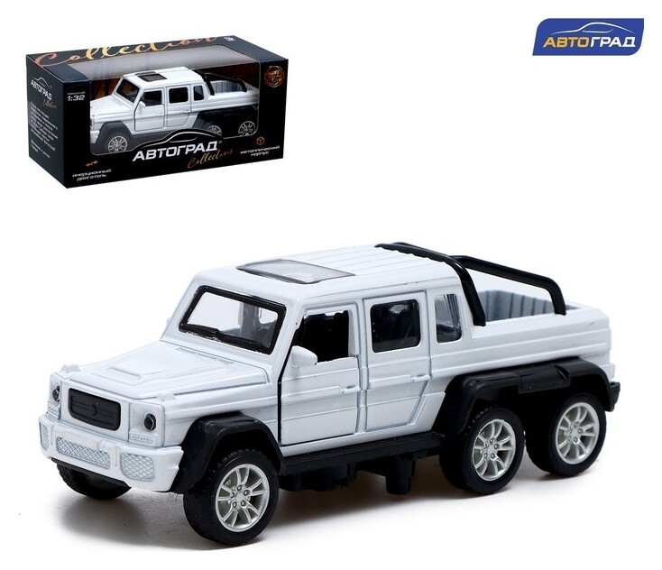 Машина металлическая «Джип 6x6», 1:32, инерция, цвет белый  Автоград