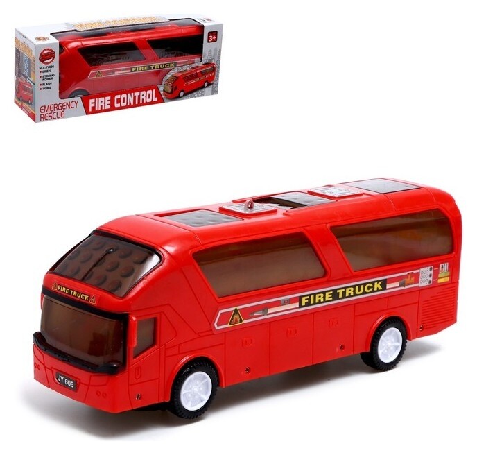 Автобус «Город», свет и звук, работает от батареек, цвет красный 