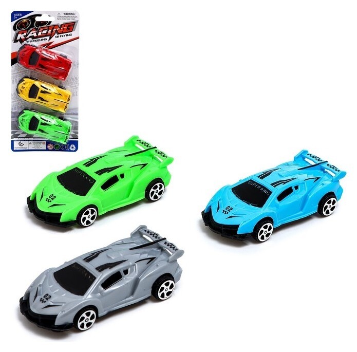 Набор инерционных машин «Рейсер», 3 штуки  