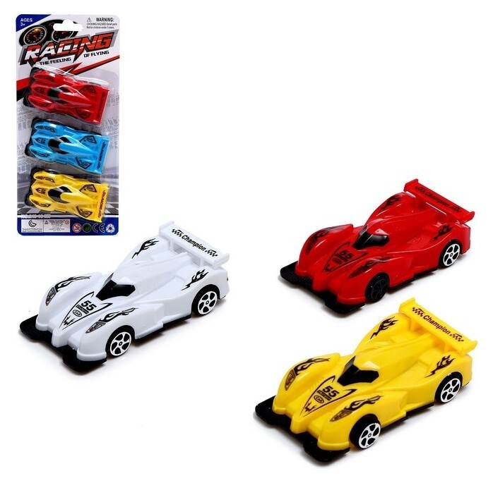 Набор инерционных машин «Рейсер», 3 штуки  