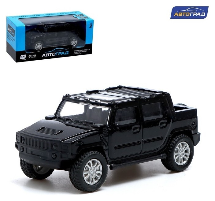 Машина металлическая «Пикап», масштаб 1:43 инерция, цвет чёрный  Автоград