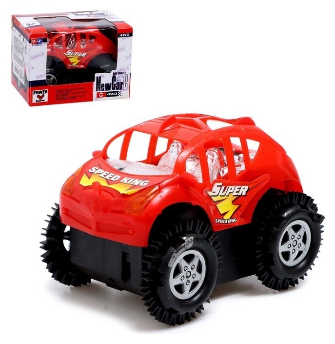 Джип-перевёртыш «Трюкач», работает от батареек, цвет красный  