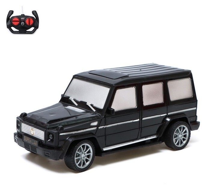 Джип радиоуправляемый «Гелик», 1:18, световые эффекты, работает от батареек, цвет чёрный  