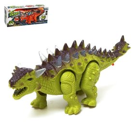 Динозавр «Анкилозавр» работает от батареек, световые и звуковые эффекты, цвет зелёный 