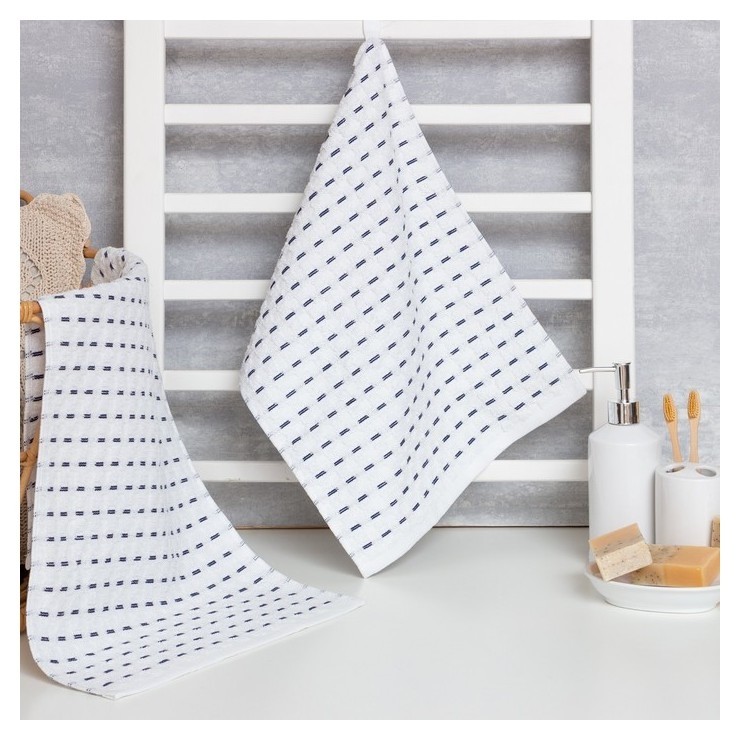 

Полотенце махровое Lovelife Navy 33х72±3 см, цвет белый