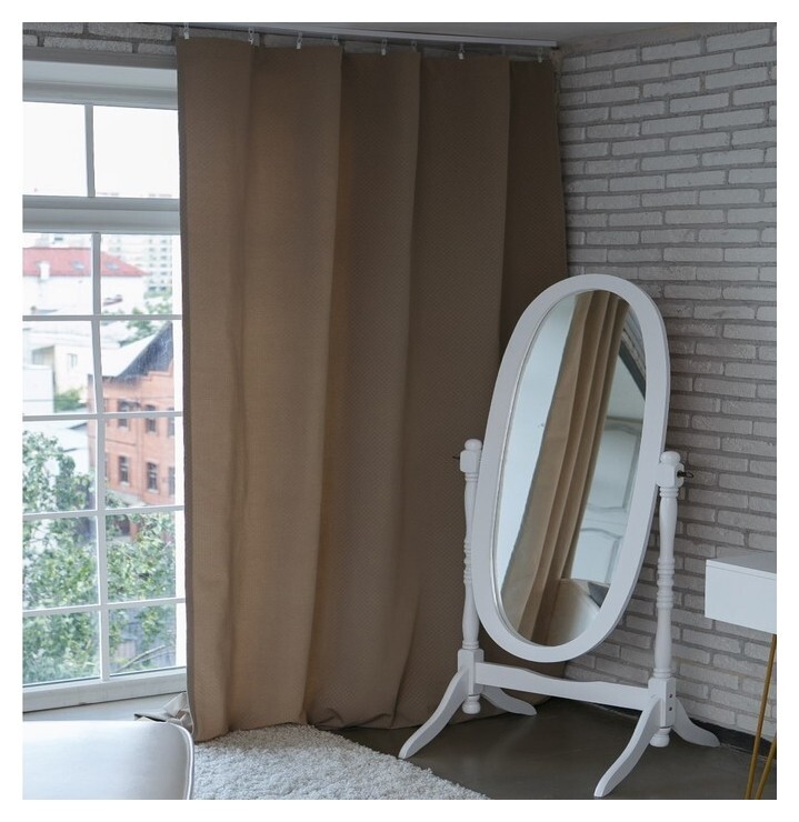 Штора портьерная "Этель" 130х280 см английский стиль серый,100% п/э  Этель