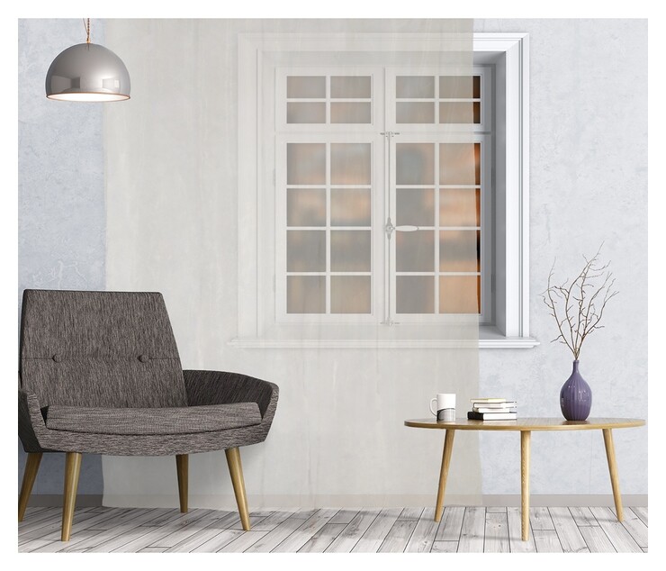 Штора органза Leaves 300х280 см, цвет шампань, на шторной ленте, 100% полиэстер  Belezza