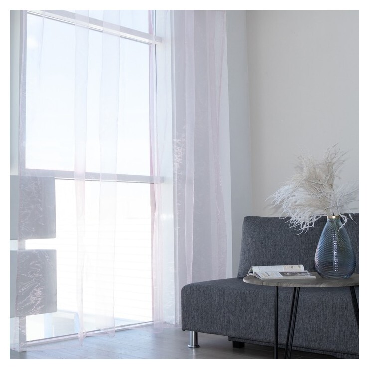 Штора органза 290х260 см, розовый, 100% полиэстер Belezza