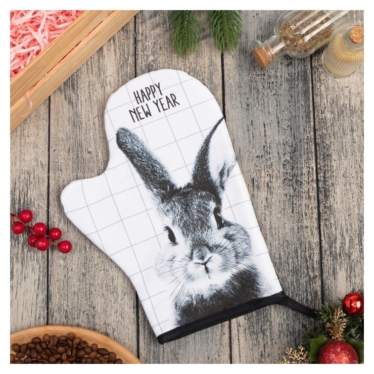 

Варежка-прихватка "Merry Xmas" 20х28 см, саржа, 100% х/л, ватин 250 г/м2