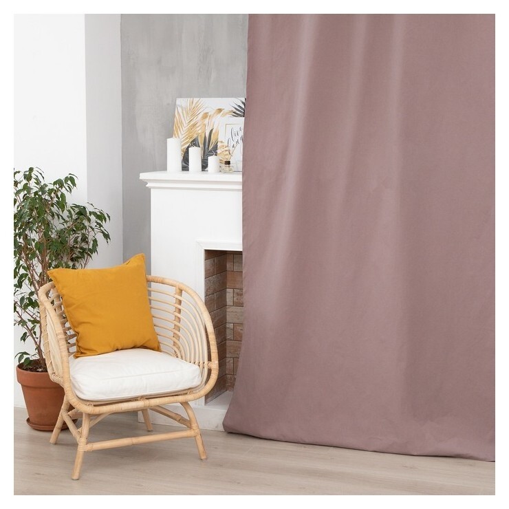 Штора этель, 150х270 см, сиреневый, 100% хлопок  Этель