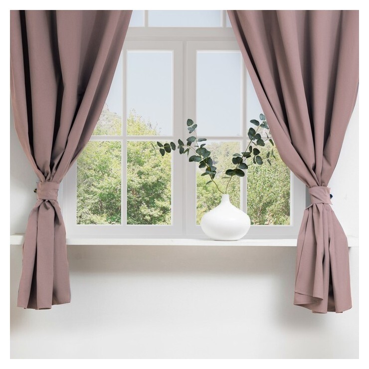 Комплект штор для кухни с подхватами этель Kitchen, цв. сиреневый, 150х180 см - 2 шт  Этель