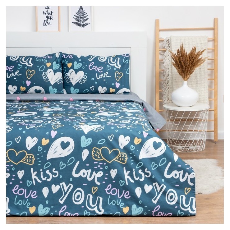 

Постельное бельё Lovelife 2сп Love 175х215 см, 200х225 см, 50х70см-2шт, 100%хлопок, сатин, 125г/м