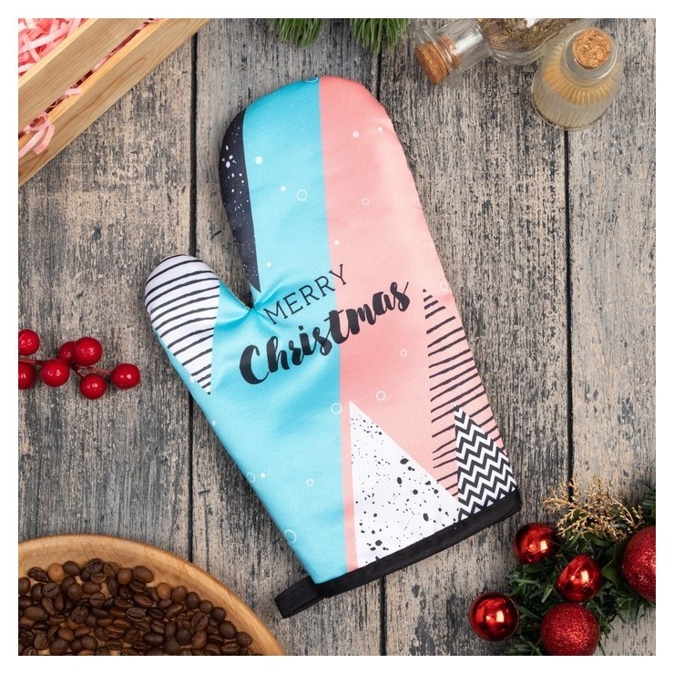 

Варежка доляна "Merry Christmas" 26*16 см, 100% п/э