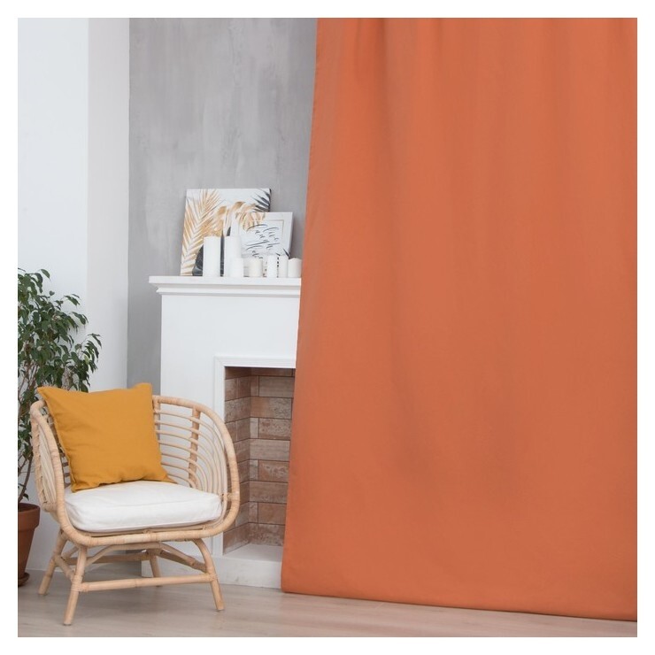 Штора этель, 150х270 см, оранжевый, 100% хлопок  Этель
