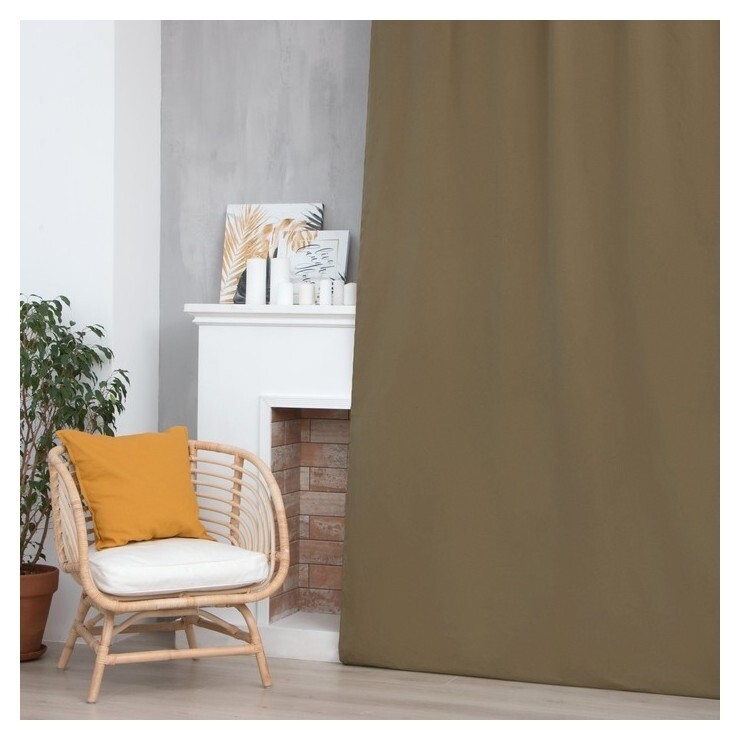 Штора этель, 150х270 см, зеленый, 100% хлопок  Этель