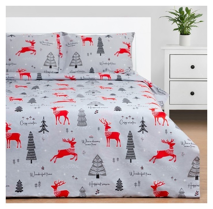 

Комплект: пододеяльник и 2 наволочки Cozy Winter 175х215 см, 50х70 см - 2 шт, 100% хлопок