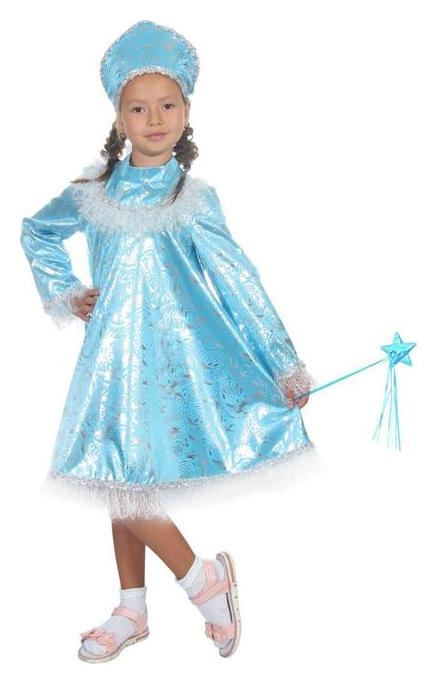 Карнавальный костюм Снегурочка с кокеткой, атлас, р. 28, рост 98-104 см