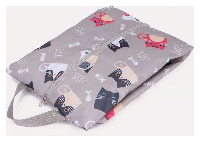 Сумка для обуви на молнии, цвет серый  ЗФТС