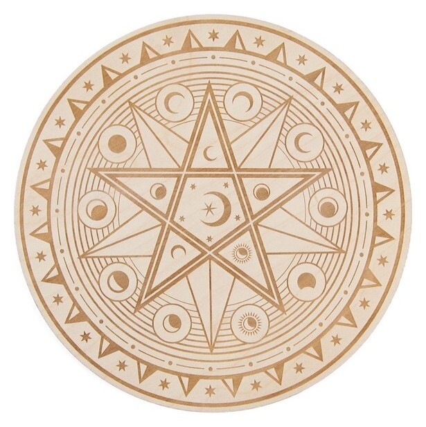 Алтарь для ритуалов «Магическая звезда», деревянный, D=24 см  Лас Играс