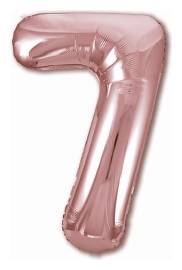 Шар фольгированный 40" «Цифра 7», цвет розовое золото Slim  Leti
