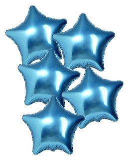 Шары фольгированные 19" «Звёзды», набор 5 шт., цвет синие сумерки Leti