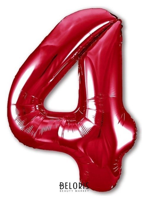 Шар фольгированный 40 «Цифра 4», цвет красный Slim Leti