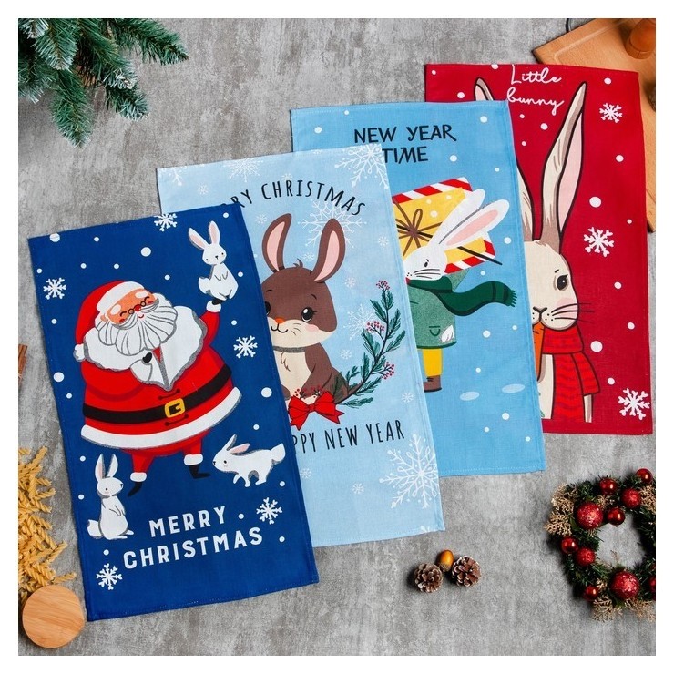 

Набор полотенец кух. доляна Merry Christmas 35х60 см - 4 шт, 100% хл