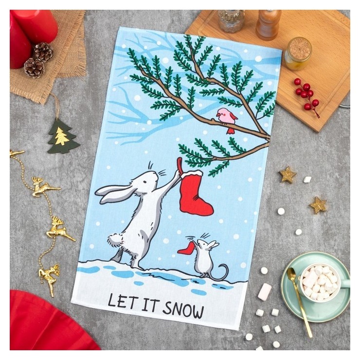 

Полотенце доляна Let It Snow 35х60 см, 100% хлопок, 160 г/м2