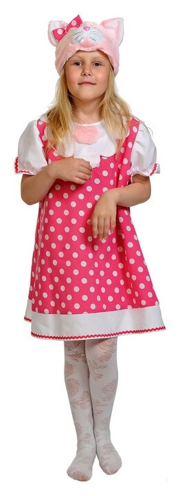 Карнавальный костюм "Кошечка мурка", шапка, сарафан, рост 98-128 см  Карнавалофф