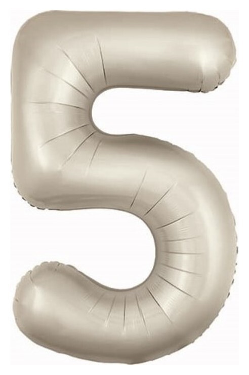 Шар фольгированный 40 цифра 5, Slim, мистик крем  Agura