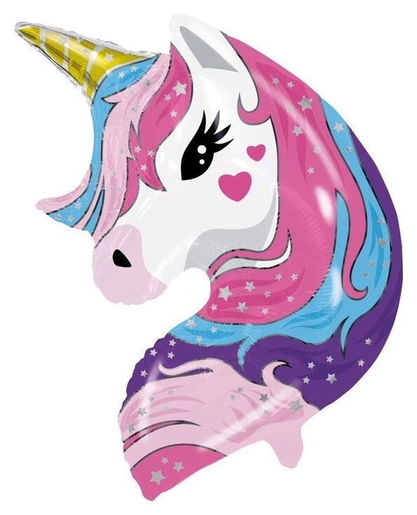 Шар фольгированный фигура 26""единорог", инд.упаковка  Agura