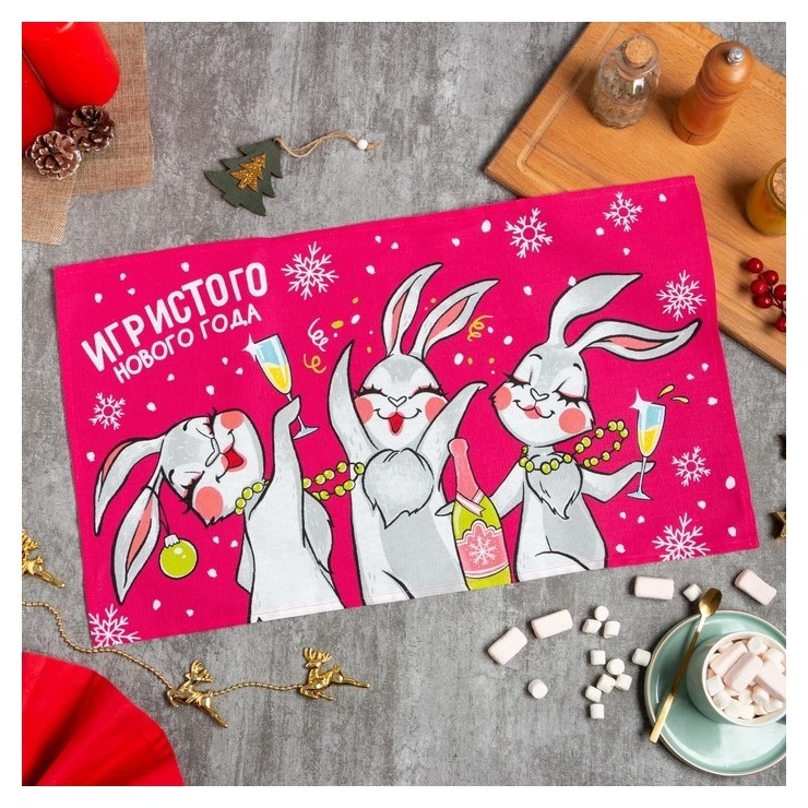

Полотенце доляна Hares Party 35х60 см, 100% хлопок, 160 г/м2